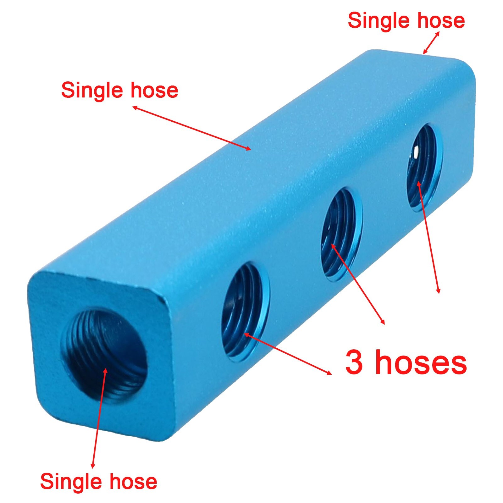 1/4IN 3 WAY 6 PORT ALUMINUM PNEUMATIC AIRHOSE MANIFOLD BLOCK SPLITTER