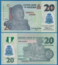 Nigeria 20 Naira P 34n, 2018 UNC Polymer ( P 34 n )