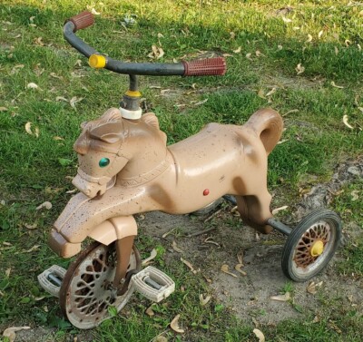 Vintage Horse Tricycle Kids Pastic Toy Made In Mexico Robur Velocipede 