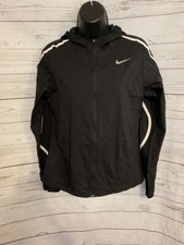Nike Women's Active Windbreaker Jacket Full Zip Hooded Black Size S