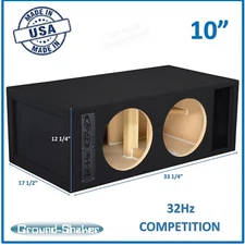 10" Sub Box Dual 32hz Ported Box Vented Subwoofer Enclosure Ground Shaker
