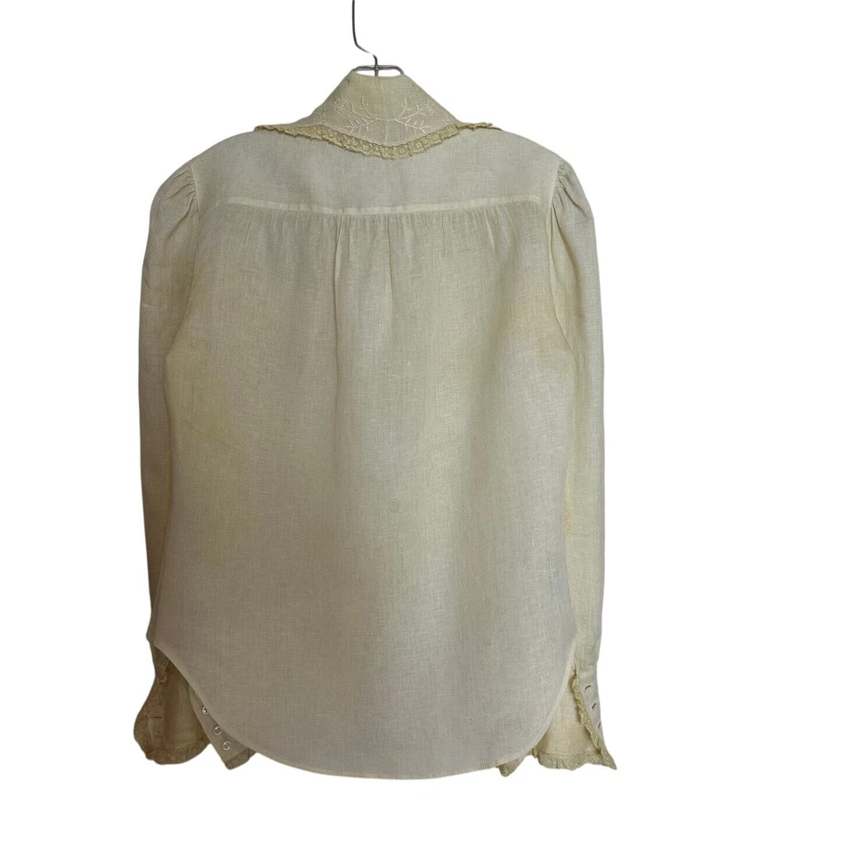 Винтажные женские Ralph Lauren 100% лен размер 6 кружевная вышивка сделано в США - Изображение 4 из 4