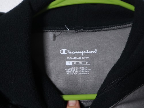 S Grey & Black Champion Sweater w Hoodie - Picture 3 of 7