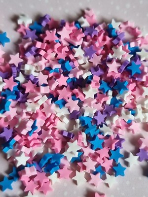5g Beutel Ton Sterne rosa weiß blau lila Mix für Basteln Harz Shaker Füller 5mm