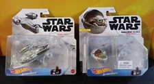 Hot Wheels Star Wars Starships Razor Crest + Child Hover Pram Diecast Disney