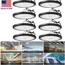 8Pack LED Shop Light High Bay, 300W UFO Commercial LED Lights Warehouse Workshop