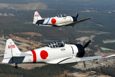 New Photo: Two Mitsubishi A6M Zero, World War II Japanese Fighters