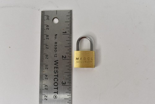 Mini Brass Padlock Lock Madol 20mm Tiny Zipper Box Luggage w/ 3 Keys - Lot of 2 - Picture 3 of 6