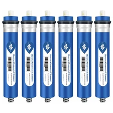6 Pack 50/75/100 GPD RO Membrane Reverse Osmosis System Water Filter Replacement