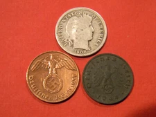 German Reich 1937-1945 Barber Dime 90% Silver US Germany Lot