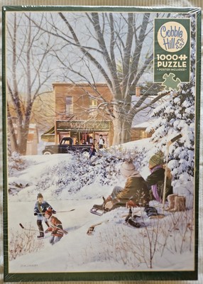 Cobble Hill 1000 Piece Puzzle - Getting Ready - Winter Scene - Ice Skating New