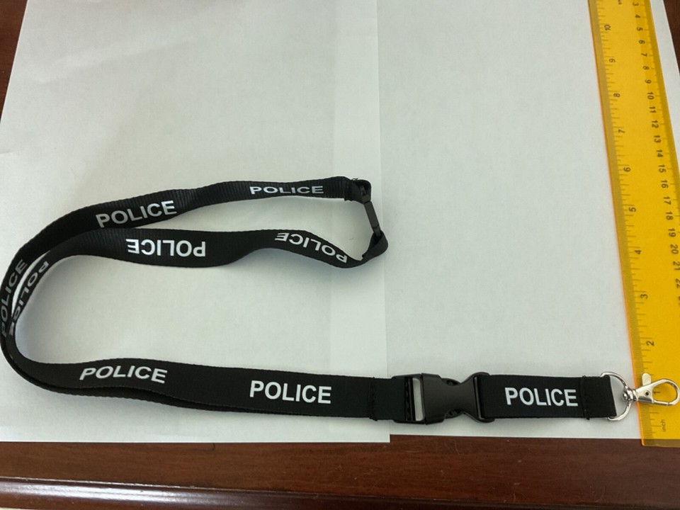 Police Key Card Police Lanyard Neck ID/Card Key Holder New black ,Police both sides | eBay