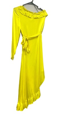 h&m yellow satin dress Women's Yellow MAMA Long satin dress