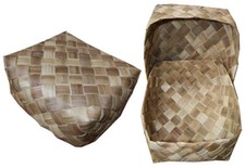 TWO Lauhala Weaved Gift 12"x10"x4" Boxes Hawaiian Basket Keepsake Hawaii Hula N