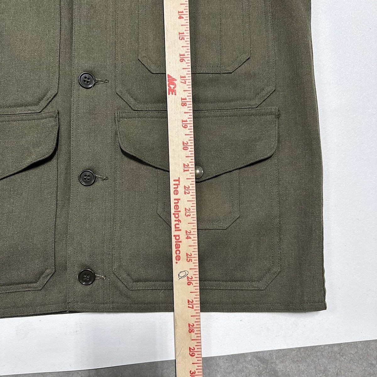 Vintage 50s Filson Whipcord Wool Cruiser Jacket Green Mens