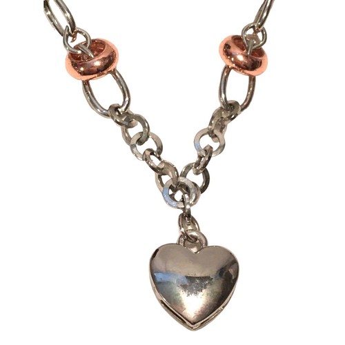 Park Lane Heart Necklace Silver Rhinestone Chunky Chain Three Tone Gold Copper - Picture 17 of 22