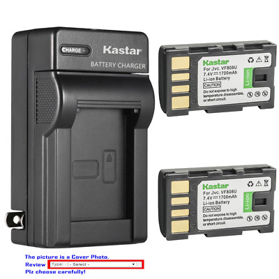 Kastar Battery Wall Charger for JVC BN-VF808 BN-VF808U & JVC GZ-MG132 Camcorder