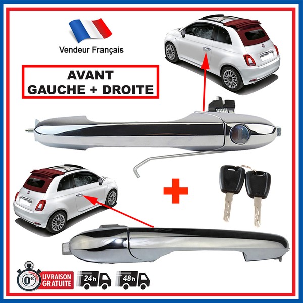 2 Griffe Vorne FüR Fiat 500 500C = 735592014 735715011 735451696 735451697-image
