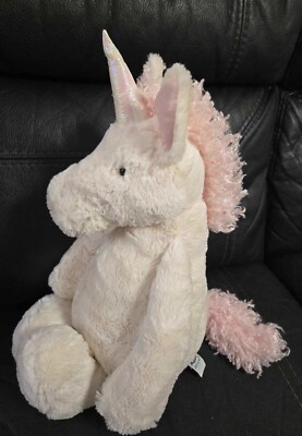 Jellycat London Unicorn Plush 23” Stuffed Bashful Unicorn White