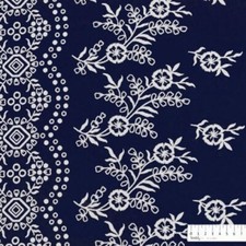 145 x 150 cm:  Baumwollgewebe "Blaudruck", Blumen Bordüren, EUR 10,00/qm