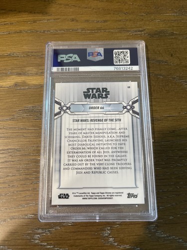 2019 Star Wars Topps Chrome Order 66 Blue Refractor #68 45/99 PSA 9 MINT - Picture 2 of 2