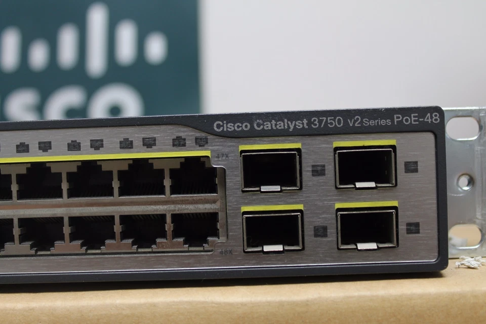Cisco Catalyst WS-C3750V2-48PS-S 48-Port PoE Switch WS-C3750-48PS-S LATEST VER - Image 4 of 4