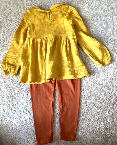 Tahari Girls Thanksgiving Outfit Floral Pumpkin Shirt & Leggings Size 6 New - Picture 3 of 3