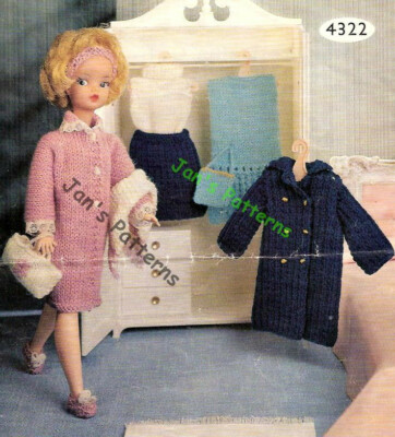 Strickanleitung Kopie 1092.   Puppenkleidung Outfit für Barbie Sindy usw.  4ply