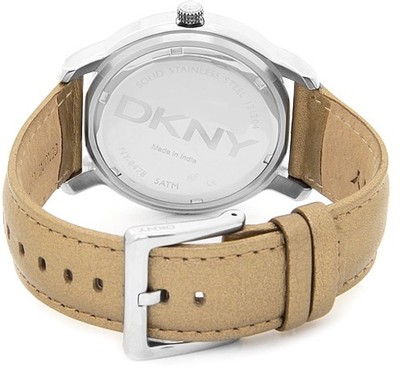 NEW DKNY SILVER TONE,CARAMEL,TAN LEATHER BAND,GLITZ DIAL 