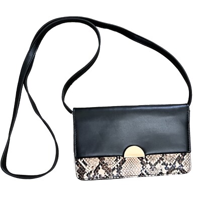 A New Day Faux Leather/snake Cross-Body Purse Convertible Wallet Removable Strap