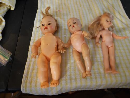 Lot Of 3 Vintage Creepy Baby Dolls Great For A Project! - Photo 1 sur 14