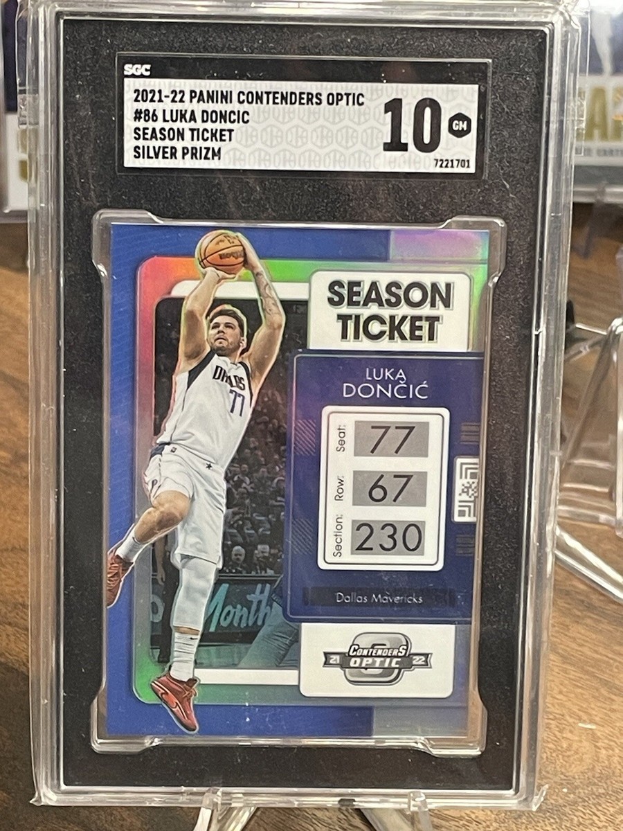 2021 Optic Contenders Luka Doncic 86 Season Ticket Silver Prizm