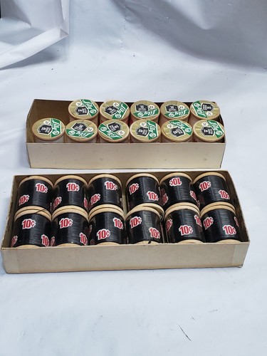 Lily Sewing Thread 11 wh/12 bl 1380yds Mercerized Orig Lily Mill Co. Boxes,L4 - Picture 2 of 10