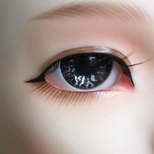 Dollmore Half-Round Acrylic Eyes 16mm - Black