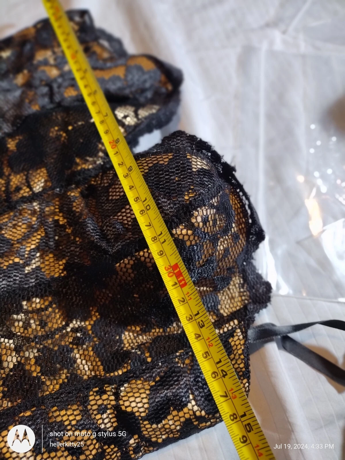 VALENTINO Frederick's of Hollywood abito slip donna grande nero lingerie pizzo floreale mini