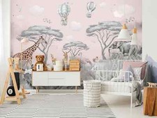 Pink WALLPAPER girls bedroom mural 312x219 cm nursery baby feature wall paper