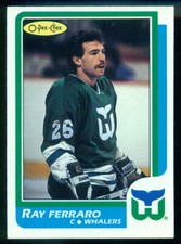 1986-87 OPC O PEE CHEE #160 RAY FERRARO NM-MINT RC HARTFORD WHALERS ROOKIE Card