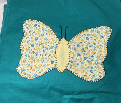 25 Rare Find 1940's Feedsack Appliqué Butterflies 11 1/2'' Appliqued Blocks