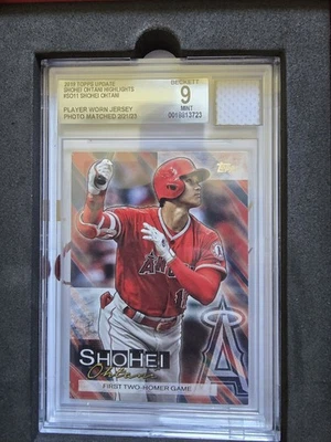 2019 Topps - Shohei Ohtani #SO11 Shohei Ohtani Player Worn Patch BECKETT 9 - Bild 1 von 2