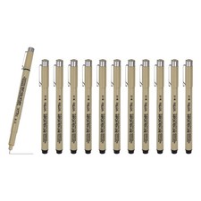 Fineliner Pens, 12 Pcs 01 0.25mm Fineliner Marker Black Waterproof Ink Pens