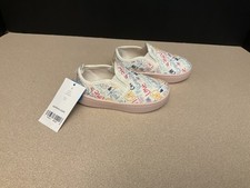 New Toddler Girls Carters Nettie Word Print Slip On Shoes. Size 7C. Nice Shoes 