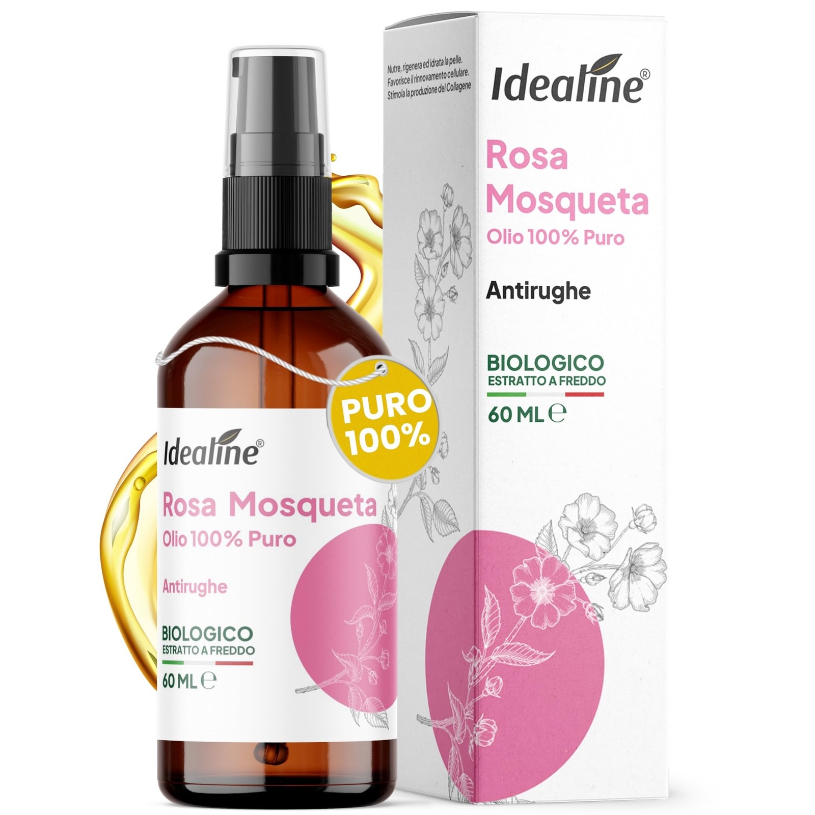 Olio di Rosa Mosqueta Viso 60ml - Trattamento Rigenerante Professionale
