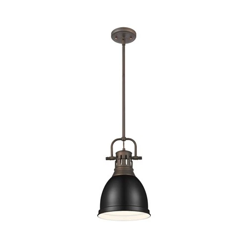 Golden Lighting 3604-S RBZ Duncan 9"W Mini Pendant - Rubbed Bronze / Clear - Picture 9 of 11