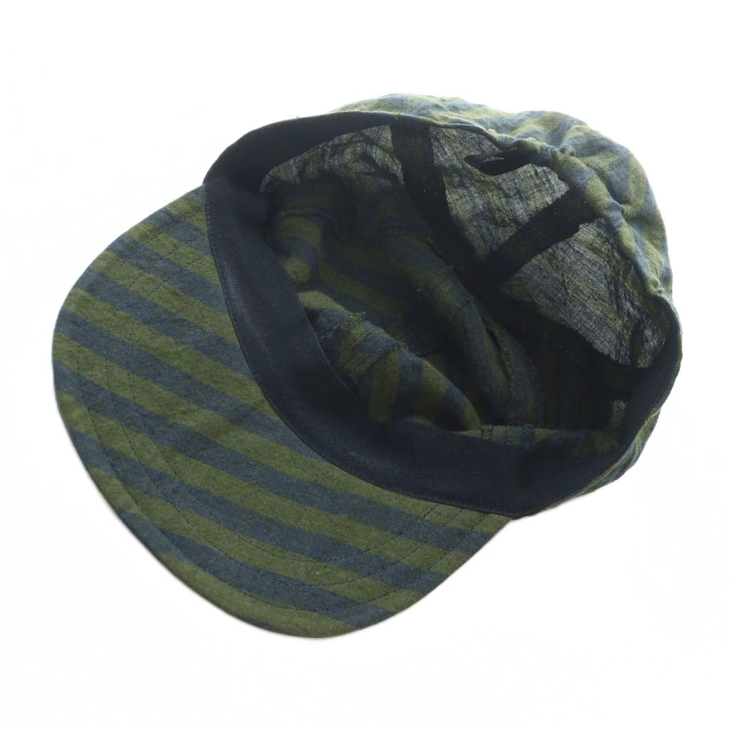 Muhlbauer Cap Hat Hemp Linen Border Pattern Green… - image 7