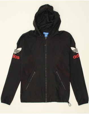 Adidas Herren Regenjacke Grafik Kapuze UK 34 XS schwarz Polyester BS16