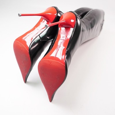 RARE Collector s Les Baisers Des Etoiles Patent Leather Stiletto Boot EU38 US7.5