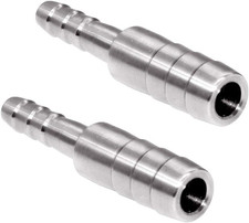 Stainless Steel Reducing Splicer Mender Barb, 3/8" to 1/4" Hose Barb, Reducer Ba