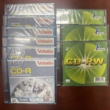 Verbatim CD-R 700MB Recordable Disc - 6 Blank CDs 80 Minutes New Cases Cd-RW x3