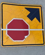 Stop Sign Ahead 36" Authentic Retired Street Traffic Road Sign 