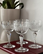 Saint-Louis Kristall Weingläser 4er Set Mundgeblasen Luftblase Luxus Top